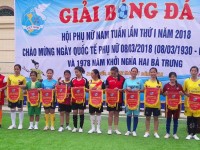 Hội LHPN xã Nam Tuấn huyện Hòa An khai mạc giải bóng đá nữ năm 2018