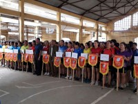Hội LHPN thị trấn Xuân Hòa, huyện Hà Quảng tổ chức giải bóng chuyền hơi nữ