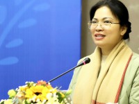 Ủy viên TƯ Đảng, Chủ tịch Hội LHNPN Việt Nam Hà Thị Nga phát biểu tại Hội nghị. Ảnh: Tuấn Dũng