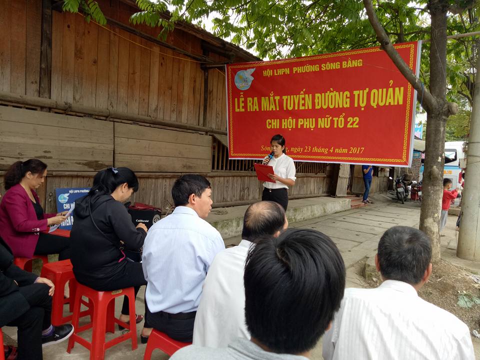 Hội LHPN Phường Sông Bằng, thành phố Cao Bằng ra mắt tuyến đường tự quản Xanh - Sạch - Đẹp