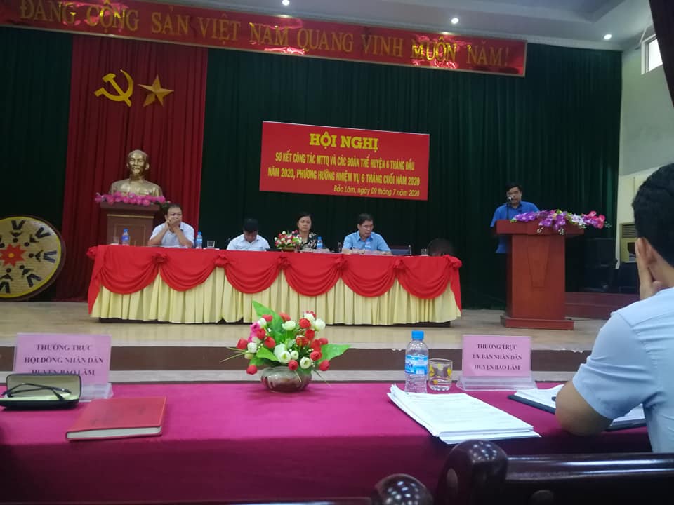 Hội LHPN huyện Bảo Lâm phối hợp với Mặt trận Tổ quốc và các đoàn thể  tổ chức Hội nghị Sơ kết công tác Hội 6 tháng đầu năm 2020