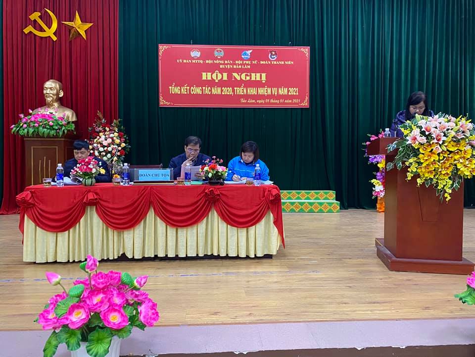 Hội LHPN huyện Bảo Lâm phối hợp với Mặt trận Tổ quốc và các đoàn thể  tổ chức Hội nghị tổng kết công tác Hội năm 2020
