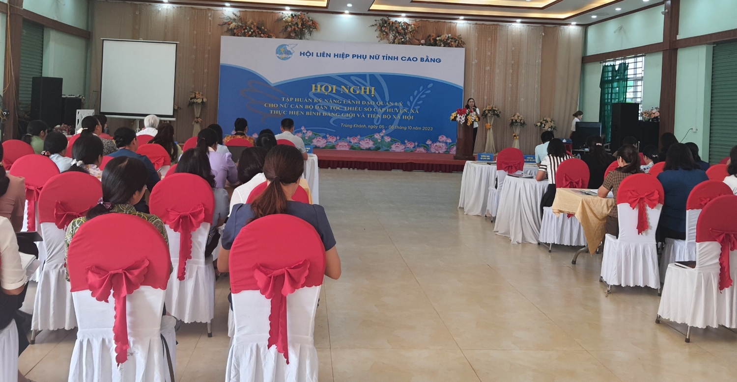 Tập huấn kỹ năng lãnh đạo, quản lý cho 56 cán bộ nữ dân tộc thiểu số tại huyện Trùng Khánh