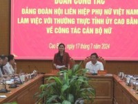 Đồng chí Tôn Ngọc Hạnh, Ủy viên dự khuyết BCH Trung ương Đảng, Phó Chủ tịch Hội Liên hiệp Phụ nữ Việt Nam thăm và làm việc tại tỉnh Cao Bằng