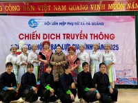 Hội viên phụ nữ xã Hà Quảng tham gia Chiến dịch truyền thông phòng, chống bạo lực gia đình năm 2025.