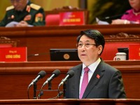 Đồng chí Lương Cường, Ủy viên Bộ Chính trị, Chủ tịch nước đọc diễn văn, tuyên bố khai mạc Đại hội.