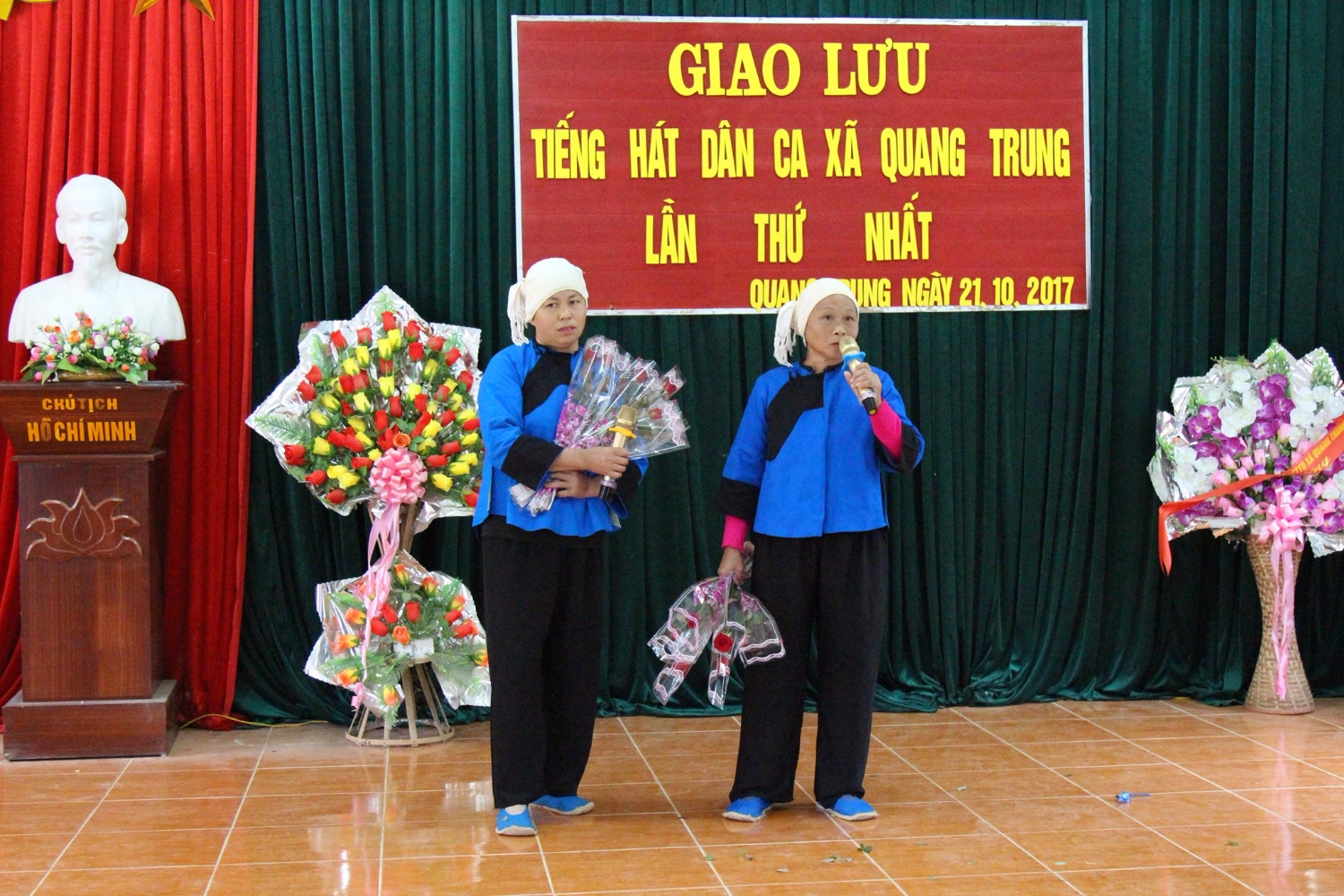 Hội LHPN xã Quang Trung huyện Trà Lĩnh  phối hợp tổ chức giao lưu tiếng hát dân ca