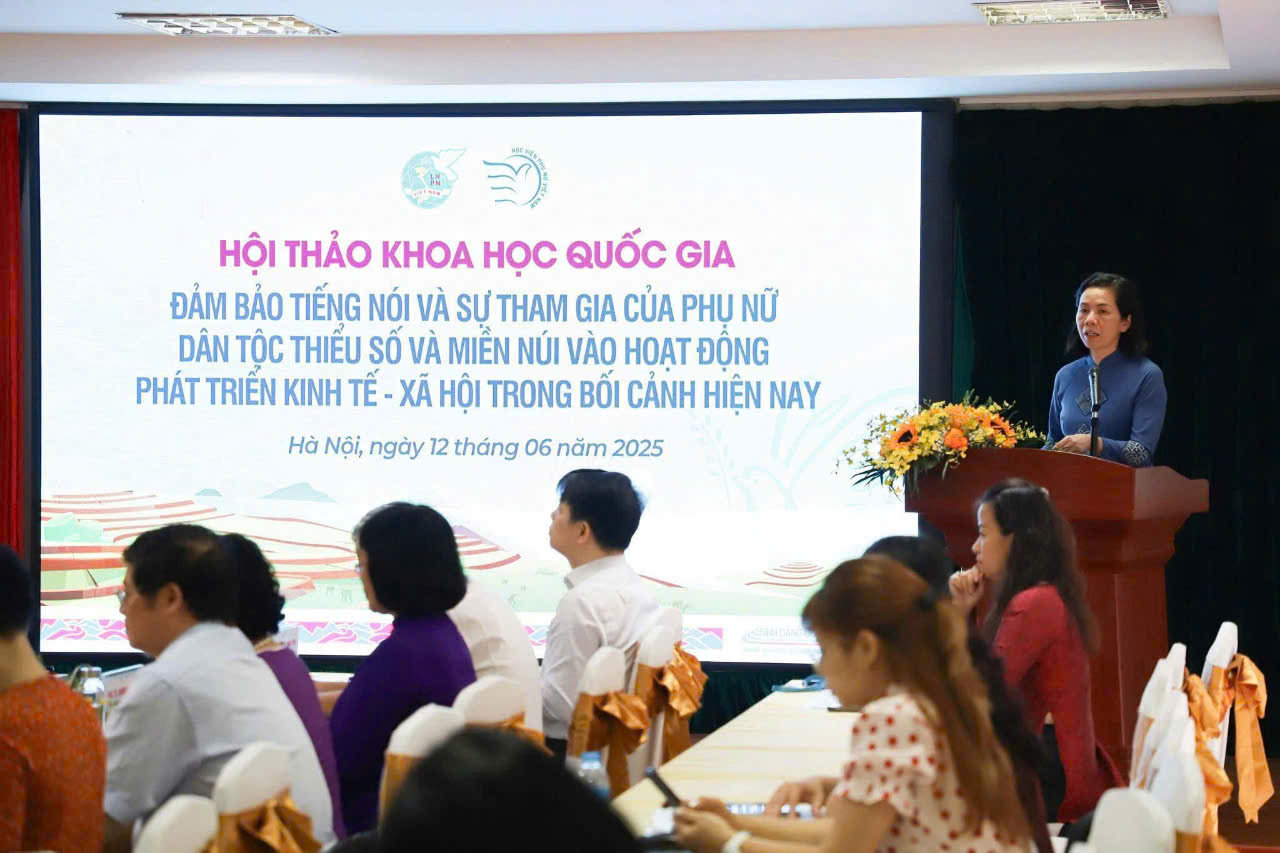 Hội LHPN tỉnh Cao Bằng tham luận tại Hội thảo KHQG “Bảo đảm tiếng nói và sự tham gia của phụ nữ dân tộc thiểu số và miền núi vào hoạt động phát triển kinh tế - xã hội trong bối cảnh hiện nay”