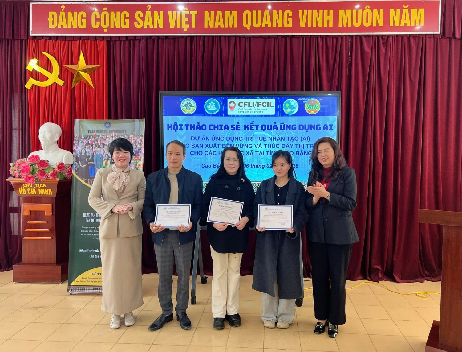 Hội thảo chia sẻ kết quả ứng dụng AI thuộc Dự án “Ứng dụng trí tuệ nhân tạo (AI) trong sản xuất bền vững và thúc đẩy thị trường cho các hợp tác xã tại tỉnh Cao Bằng”.